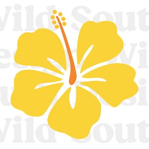 Hibiscus Clipart - Layered Vector Art - SVG Illustration - Clipart Digital Download