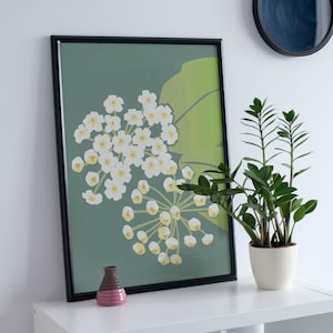 Blumen Wandkunst, Hoya Blume signierter Kunstdruck, Trendige Wandkunst, Zimmerpflanzen Dekor, Retro Wandkunst, Cottage Kern,