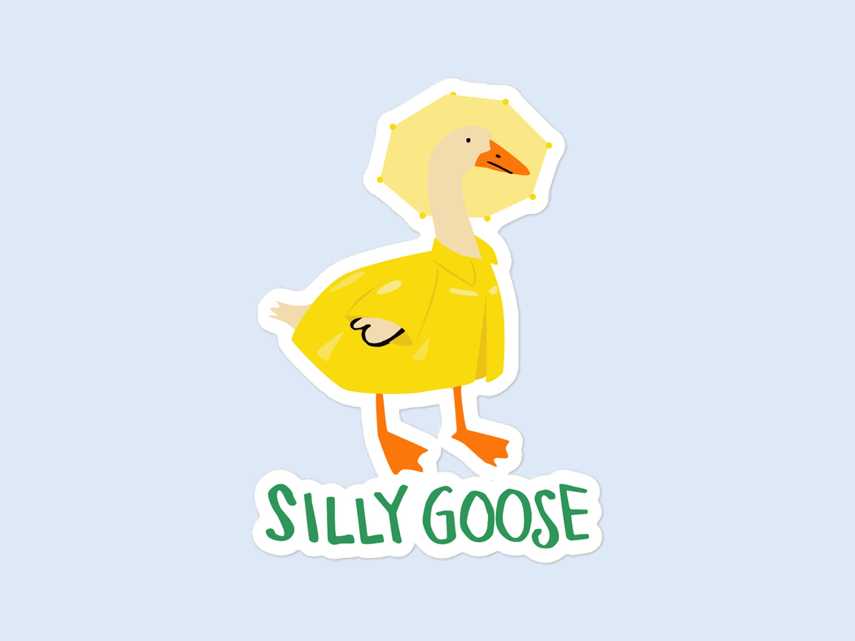 Silly Goose Vinyl Sticker, Strawberry Waterproof Stickers, Cartoon ...