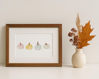 Kürbis Druck Herbst Dekor, Kürbis druckbare Wandkunst, Kürbis Aquarell Malerei, Herbst Wandkunst, Rustikaler Herbst Bauernhaus