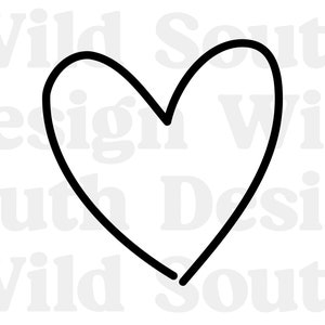 Hand-Drawn Heart Clipart Digital Download - SVG DXF