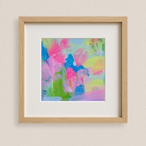 Florales abstraktes Poster: Buntes Acrylbild mit Pflanzenmotiv