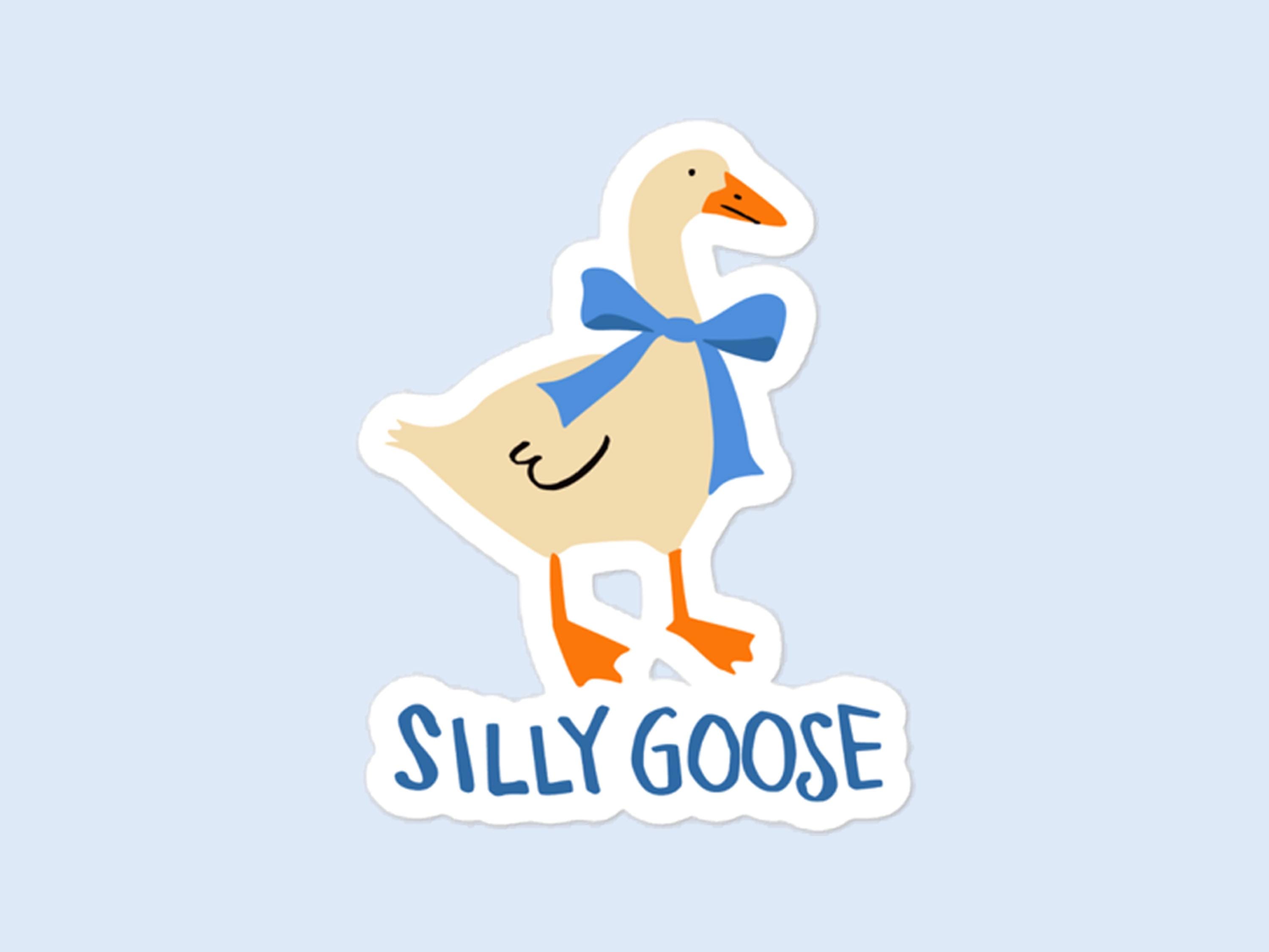 Silly Goose Vinyl Sticker, Strawberry Waterproof Stickers, Cartoon ...