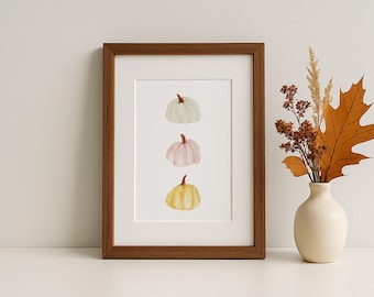 Kürbis Druck Herbst Dekor, Kürbis druckbare Wandkunst, Kürbis Aquarell Malerei, Herbst Wandkunst, Rustikaler Herbst Bauernhaus