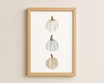 Kürbis Druck Herbst Dekor, Kürbis druckbare Wandkunst, Kürbis Aquarell Malerei, Herbst Wandkunst, Rustikaler Herbst Bauernhaus