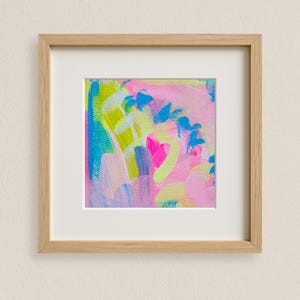 Abstrakte botanische Illustration: buntes buntes Acrylbild