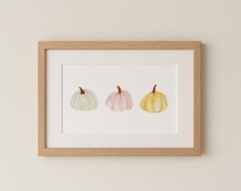 Kürbis Druck Herbst Dekor, Kürbis druckbare Wandkunst, Kürbis Aquarell Malerei, Herbst Wandkunst, Rustikaler Herbst Bauernhaus