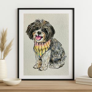 Ritratto personalizzato di un animale domestico da foto, ritratto di un cane personalizzato, mini poster acquerello di un animale domestico, arte murale originale di un gatto disegnato a mano, regali per mamme gatte