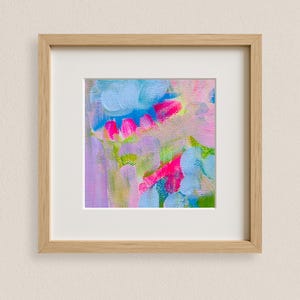 Florales abstraktes Poster: Buntes Acrylbild mit Pflanzenmotiv