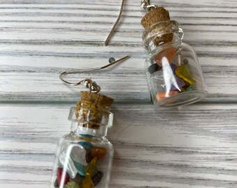 Chakra semi precious stone earrings