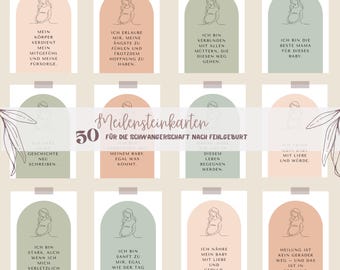 Affirmation cards for pregnancy after miscarriage - Positive pregnancy affirmations, rainbow baby - Encouragement cards for expectant mothers (PDF)
