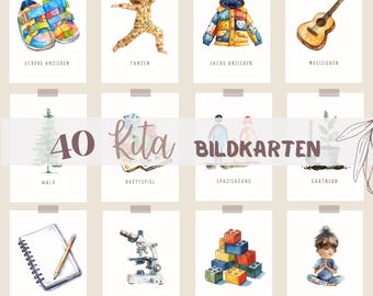 Daily Routine Cards for Daycare - Montessori Visualization of Children's Daily Structure - Daycare Morning Circle Picture Cards - Daily Plan for Child Daycare - Canva