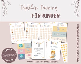 Potty training for children - reward chart for dry nights - learning aid for becoming toilet trained - Montessori toilet - PDF