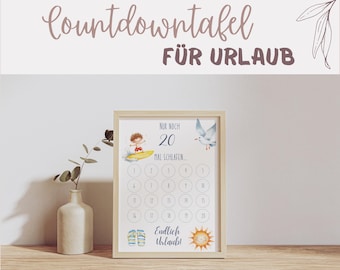 Vacation Countdown for Kids - Travel Countdown Poster - Anticipation Planner - Colorful Vacation Chart - Holiday Gift - PDF Canva