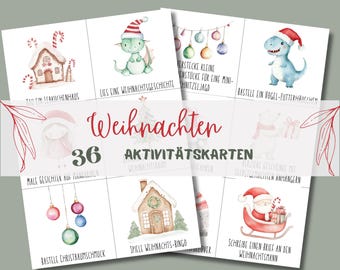 36 Christmas Activity Cards for Children - Advent Calendar: Time Instead of Things - Christmas Cards, Advent Activities - PDF