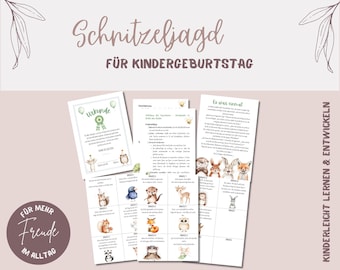 Scavenger Hunt for Kids - Outdoor Treasure Hunt in the Forest or Garden - Puzzle Game - Treasure Map, Clues, Certificate - Children's Birthday Party - PDF