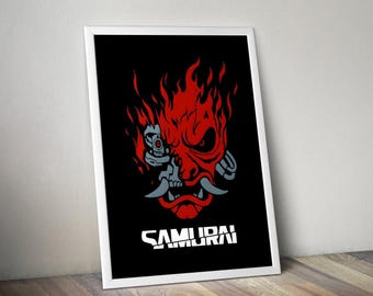 Cyberpunk 2077 Poster | Samurai Logo Poster | Gaming Poster | Game Poster | Gamer Poster Gift | Wall Decor | Game Print | Room Decor | Home