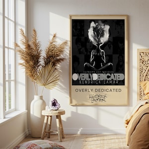 Kendrick Lamar-poster | Overdreven speciale poster | Rapmuziekposter | Albumomslagposter | Muziekpostercadeau | Muurdecoratie | 4Kleur | HomeDecor: