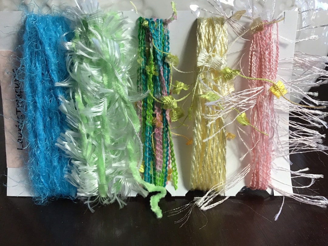 Specialty Yarn Art Fiber Embellishment Bundle, Pastels Etsy
