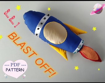 Big Rocket Cushion 70cm/ 27inch   no.19 ---PDF pattern---