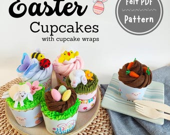 Easter Cup Cakes  with Cupcake Wraps -no.09 -  PDF pattern