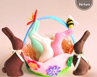 Chocolate Easter Bunny with Basket -no.12- PDF pattern