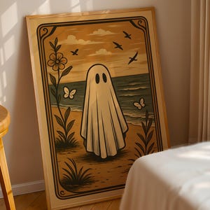 Spooky Summerween Wall Art | Ghost at the Beach Printable