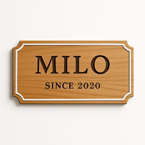 Personalized Wooden Pet Name Sign, Wall Plaque, Wooden Dog Name Plate, Rustic Home Decor, Pet Memorial Gift, Raised Wood Sign, Wooden Sign