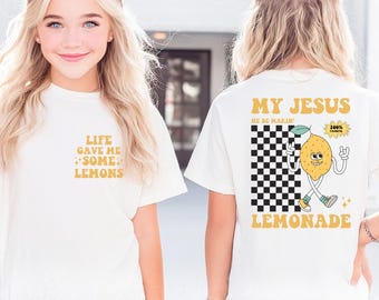 Camiseta infantil "Jesús Limonada", "La vida me dio limones", divertida camiseta cristiana para niños, regalo cristiano para niño pequeño, divertida camiseta religiosa