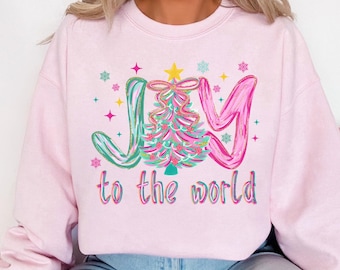 Joy To the World Christmas Faith Sweatshirt, Bible Verse Sweatshirt, Religious Holiday Sweatshirt, Preppy Christmas Season Sweatshirt