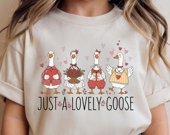 Just A Lovely Goose Shirt, Cute Valentine Goose Shirt, Funny Toddler Goose Valentine Shirt, Kids Cute Valentine Shirt, Valentine's Day Shirt