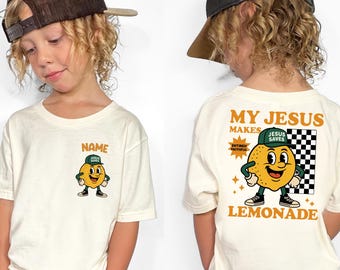 Camiseta personalizada de limonada, linda camiseta de limonada para niños, camiseta de limón para bebés y niños pequeños, camiseta cristiana juvenil, sudadera retro divertida para niños