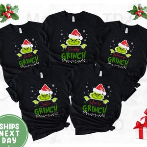 Personalized Grinch Family Shirt, Grinchmas Shirt, Grinch Squad Shirt, Matching Christmas Family Squad Grinch Shirt, Funny Grinch Shirt Gift