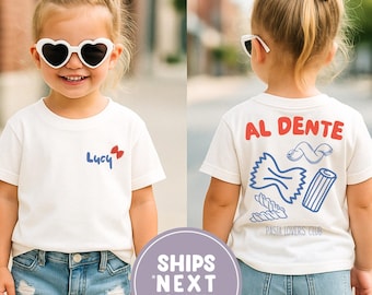 Personalized Al Dente Pasta Club Kids Shirt, Funny Foodie Lover Tee, Pasta Lover Kids Shirt, Italian Quote Shirt, Toddler Cooking Shirt