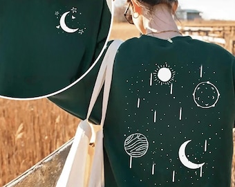 Celestial Sweatshirt, Moon Sweatshirt, Mystical Sweatshirt, Space Sweatshirt, Mystical Sun Shirt, Moon Phase Shirt, Astrology Sweatshirt