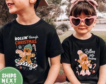 Kids Christmas Shirts, Skate Lover Shirt, Toddler Gingerbread Christmas Shirt, Cute Christmas Shirt, Toddler Cute Christmas Gift Shirt