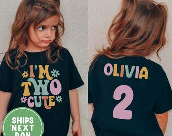 Personalized Two Cute Custom Name Shirt, 2nd Birthday Toddler Shirt, Cute Birthday Girl Toddler Shirt, Girl Kids Shirt, Girl Birthday Shirt