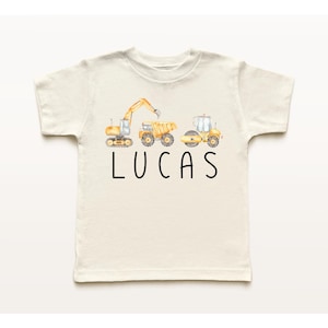 Personalized Construction Vehicle Shirt, Construction Equipment Shirt, Truck Kids Shirt, Dump Truck Shirt, Toddler Shirt, Boys Shirt