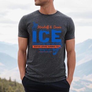 Kristoff och Svens isskördströja, Frozen Arendelle Kingdom-tröja, Olaf och Sven-tröja med grafisk design, retro-tröja med isleveranspresent bild 8