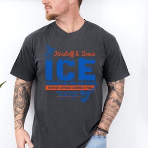 Kristoff och Svens isskördströja, Frozen Arendelle Kingdom-tröja, Olaf och Sven-tröja med grafisk design, retro-tröja med isleveranspresent bild 3