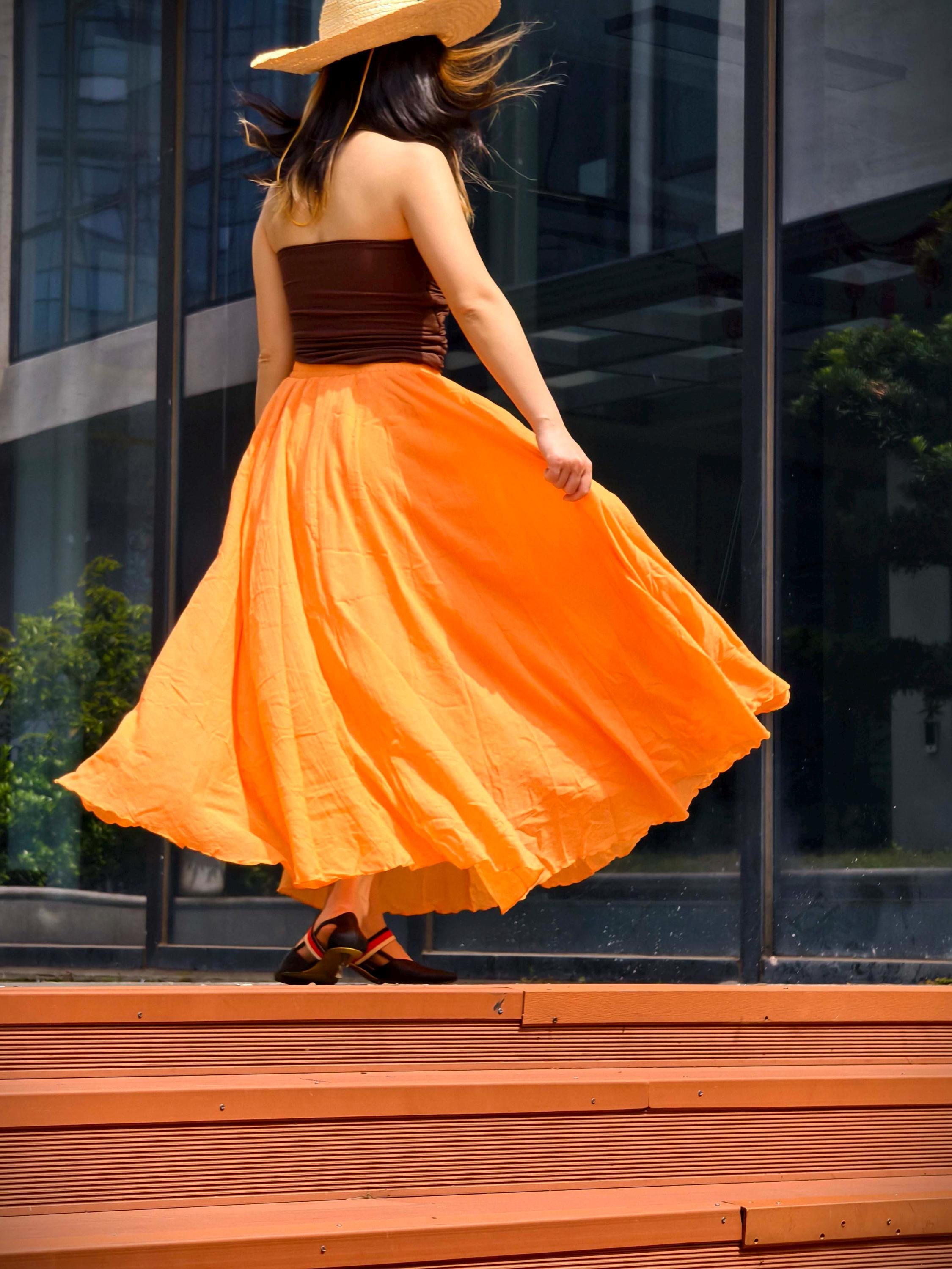 orange swing dress The Harper Swing Dress in Orange Glamour Bunny