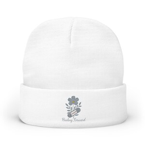 Embroidered Floral Knit Beanie | Cozy Winter Accessories, Gifts for Her, Handmade Beanie, Custom Beanie, Cute Knit Hat