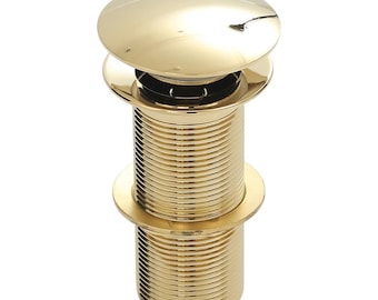 Solid Brass Sink Drain, Gold Pop Up Drain, Basin Waste Plug Drainer, Brass and Handmade Modern Bathroom Sink Stopper, Gold, Rose, Chrome