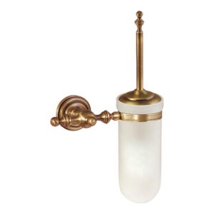 Antike Messingbürste, osmanische Bad-Dekor, rustikale Badezimmer-Set, Wandhalter aus massivem Messing, Vintage Toilettenbürste