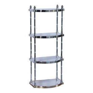 4 Tier Wall Mounted Bathroom Shelf, Bathroom Corner Rack, Luxury Brass Shelving, Standing Tall Narrow Organizer Rack, Tiered Storage Unit