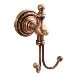 Brass Double Hook, Antique Robe Hanger, Brass Wall Hanger, Handmade Towel Rack, Ottoman Style Hook, Rustic Retro Bathroom Decor