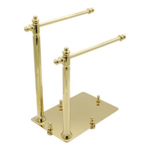 Porte-serviettes double, porte-serviettes de salle de bain, élégant support en laiton, décoration de salle de bain faite main, support sur pied, or, chrome