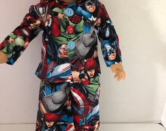 Pijama de los Vengadores para muñeco de niño de 18" o 15".