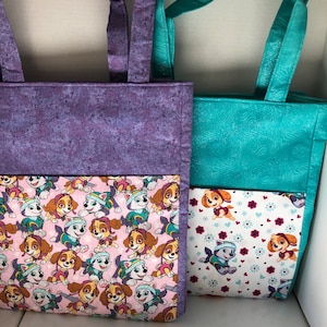 Paw Patrol Bags in two different Colors and Prints (green purple)FREE SHIPPING