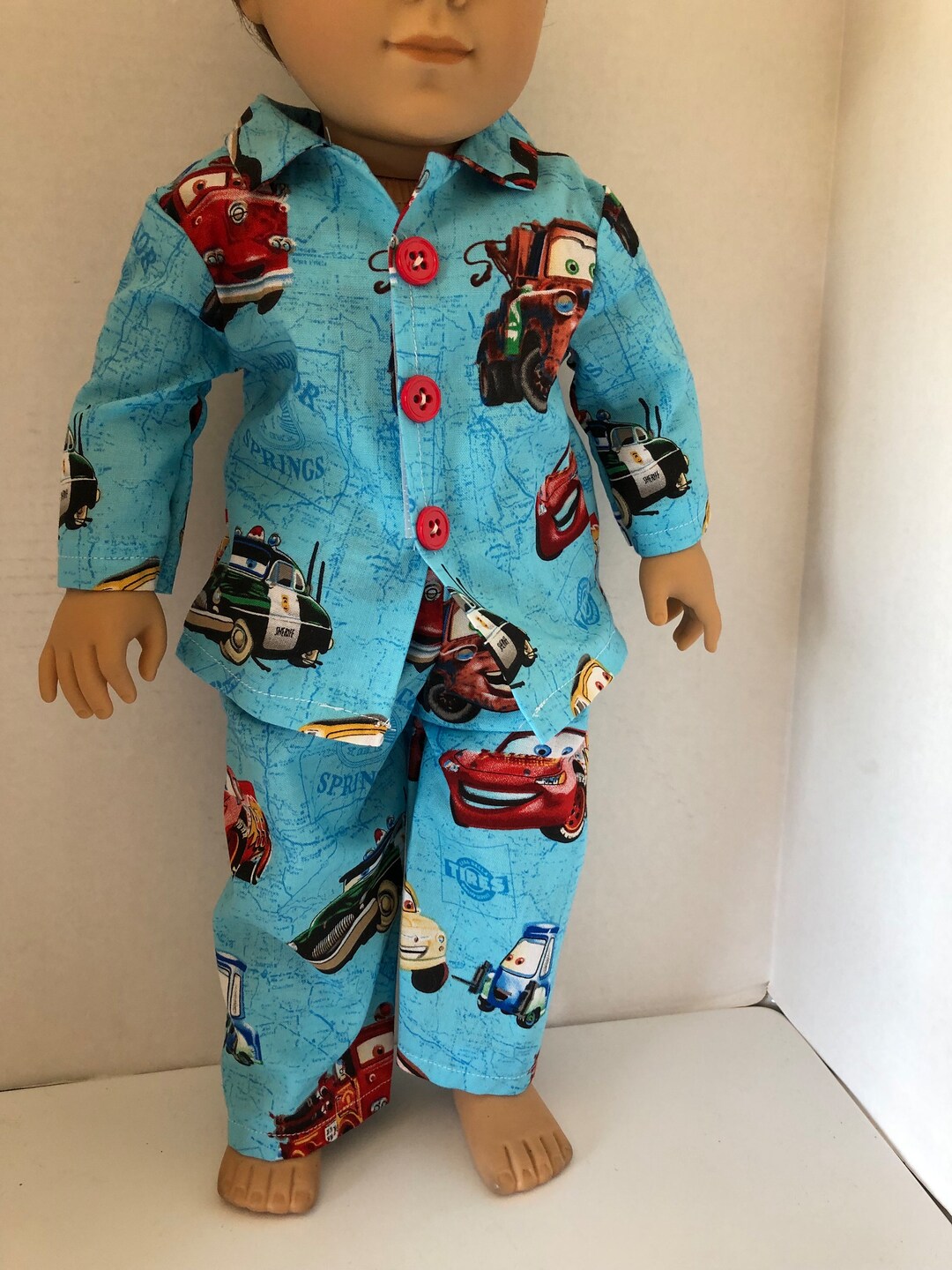 Blue Cars Pjs for 18american Boy Doll Etsy